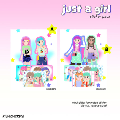 (KISHICHEEPS) JUST A GIRL STICKER PACK